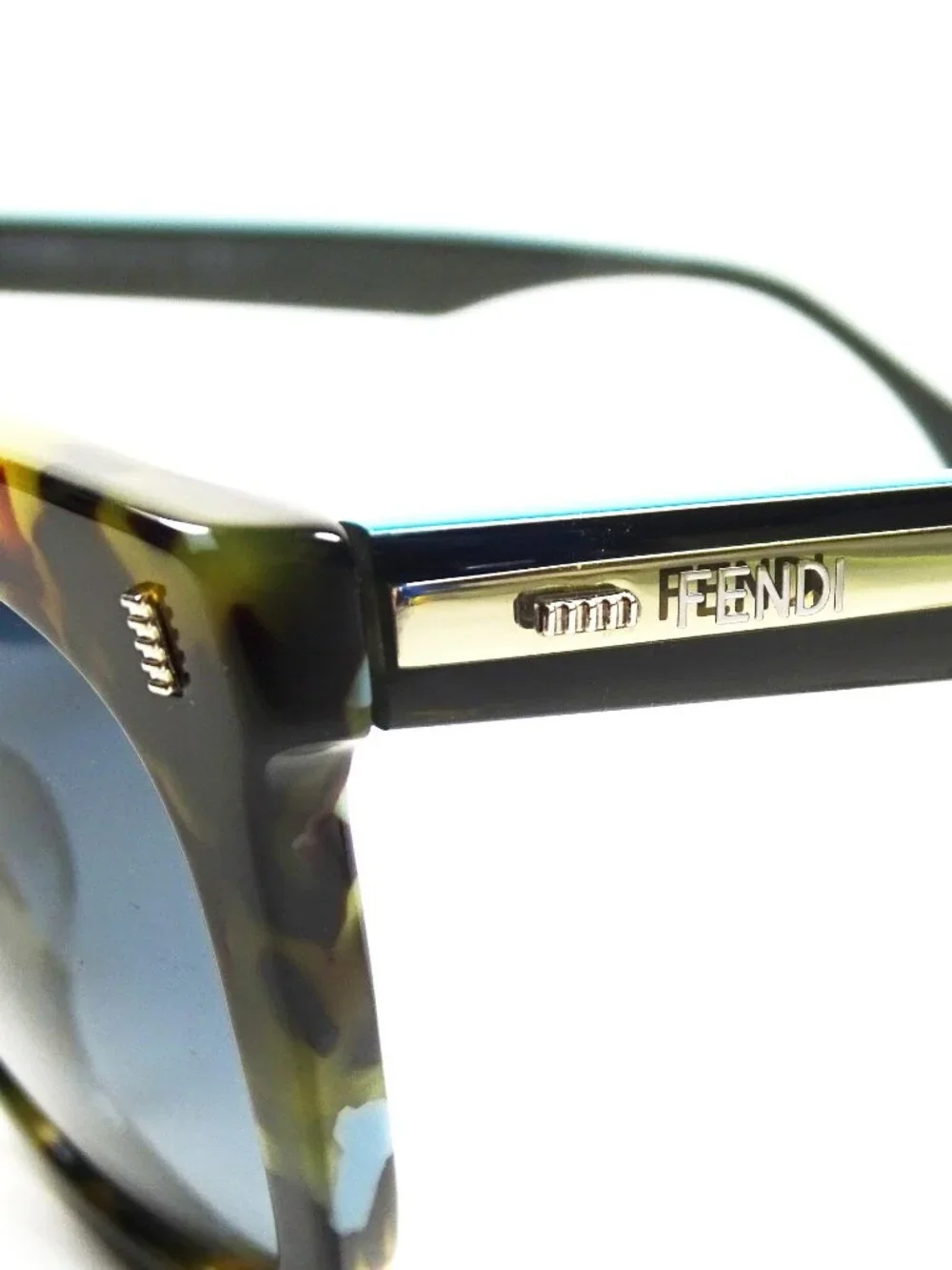 FENDI FF 0185/F/S UJAHD 54-20-140 Havana Spotted Frame Blue Lens Sunglasses - Picture 4 of 7